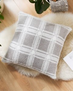 Coussin Fourrure Gris 2
