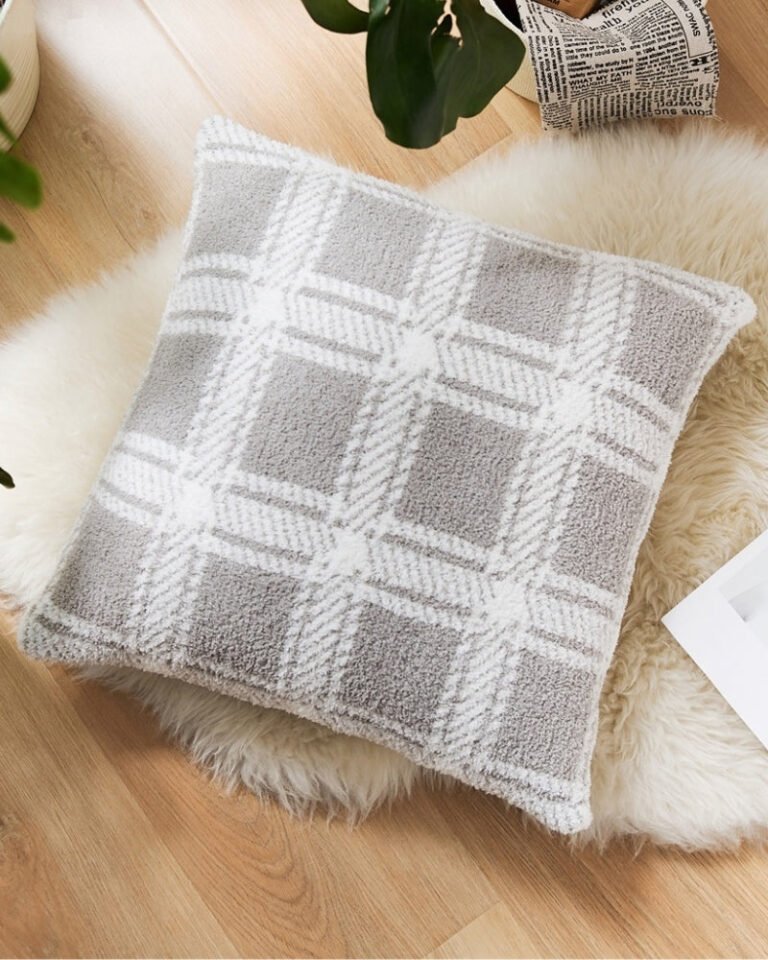 Coussin Fourrure Gris 2