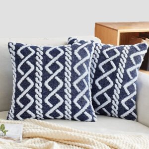 Housse De Coussin Croisee Pilou Pilou Bleu Marine