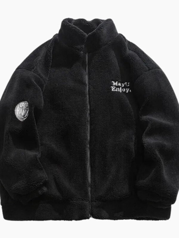 Image Manteau Peluche Noir 1
