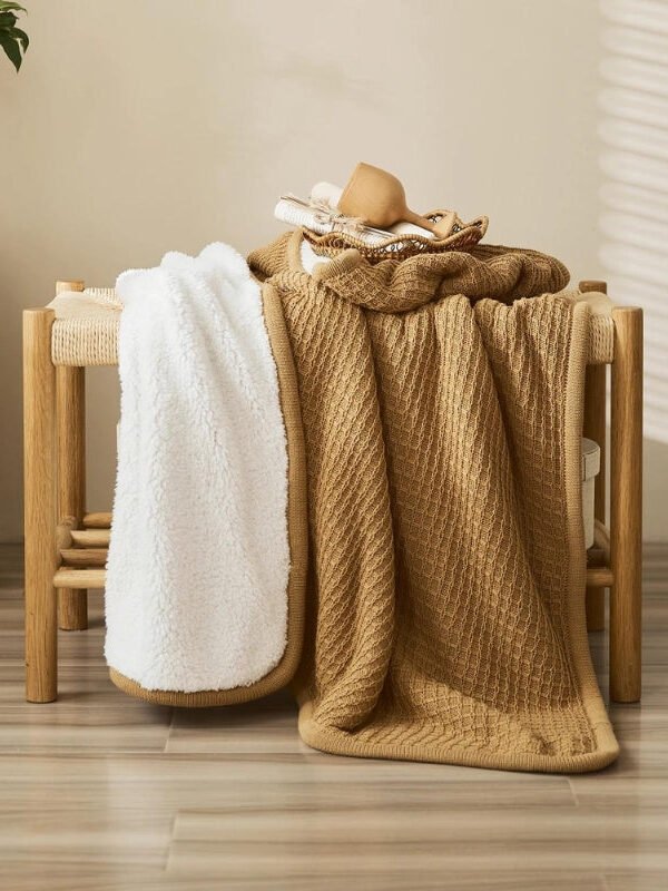 Image Plaid Fausse Fourrure Marron 1