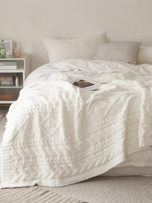 Image Plaid Polaire Blanc 1