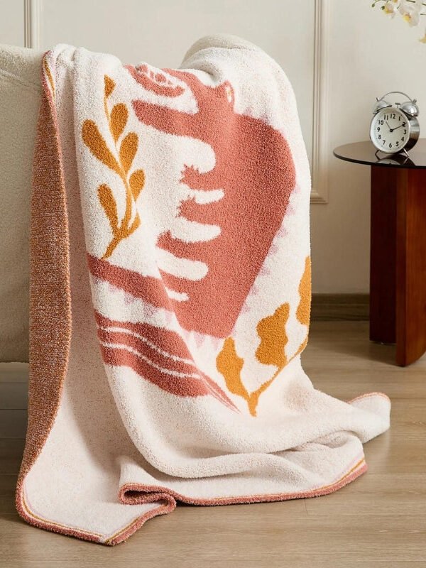 Image Plaid Polaire Rose 1