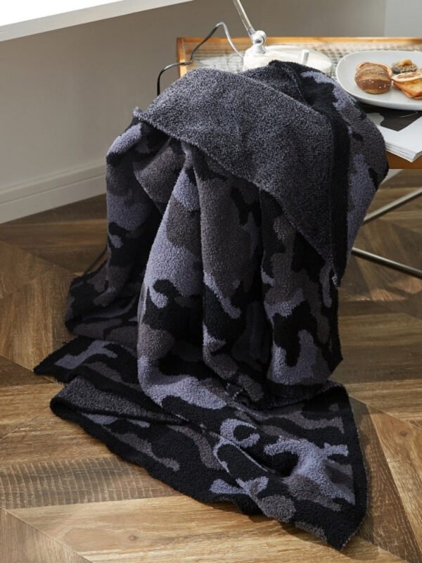 Plaid Fausse Fourrure Noir 1