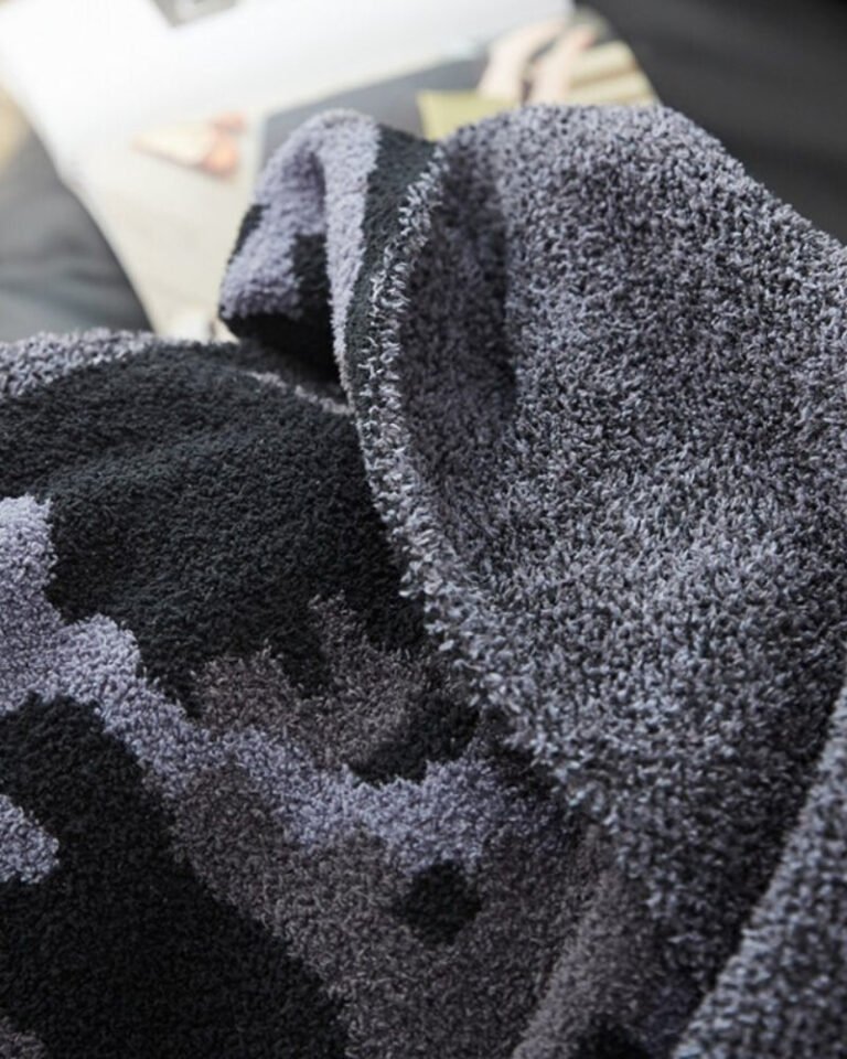 Plaid Fausse Fourrure Noir 5