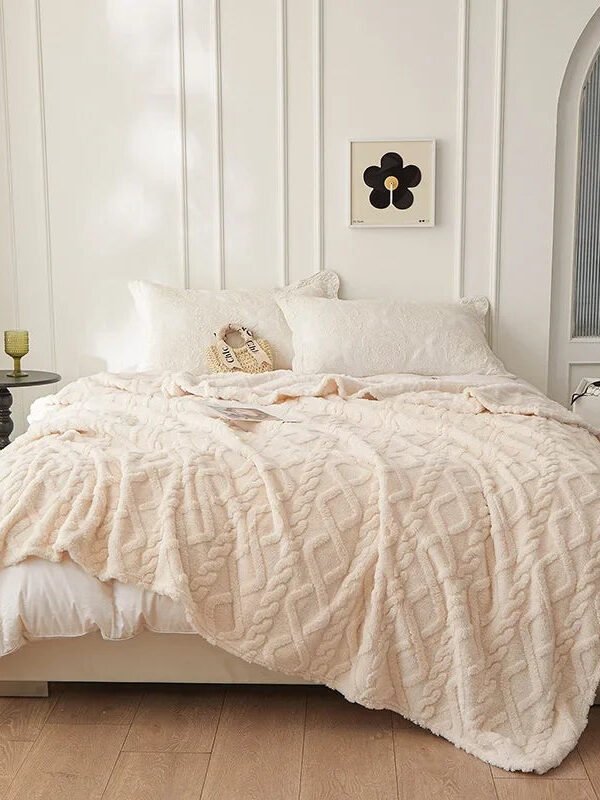 Plaid Pilou Pilou Creme Torsade
