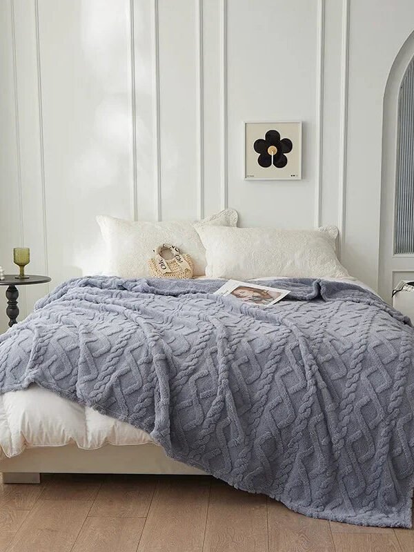 Plaid Pilou Pilou Gris Torsade
