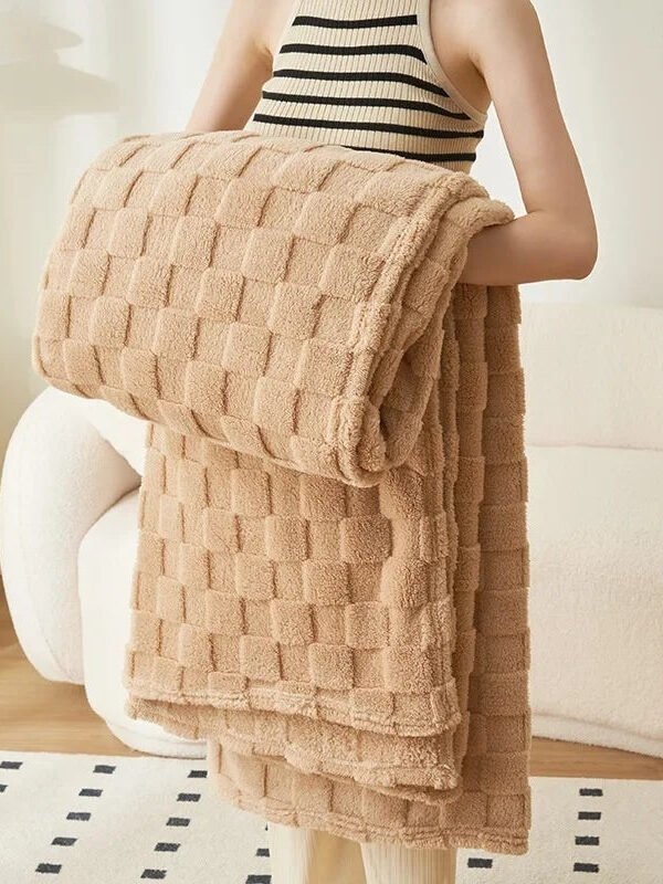 Plaid Pilou Pilou Marron A Carreaux