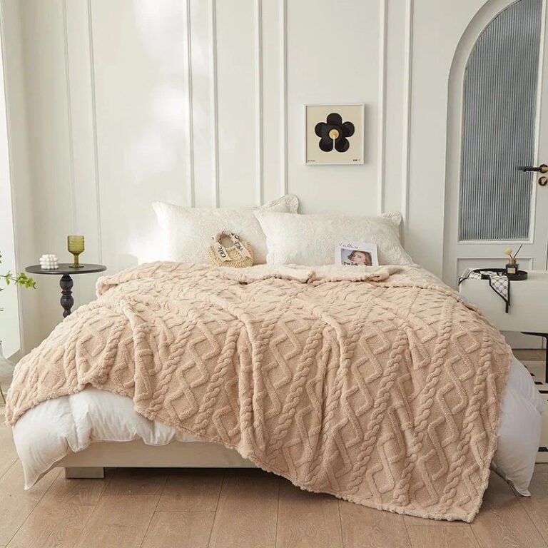 Plaid Pilou Pilou Marron Torsade