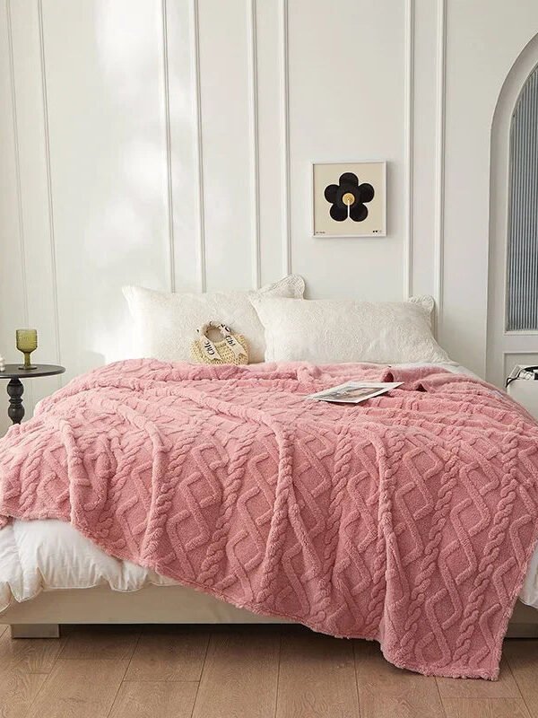 Plaid Pilou Pilou Rose Torsade