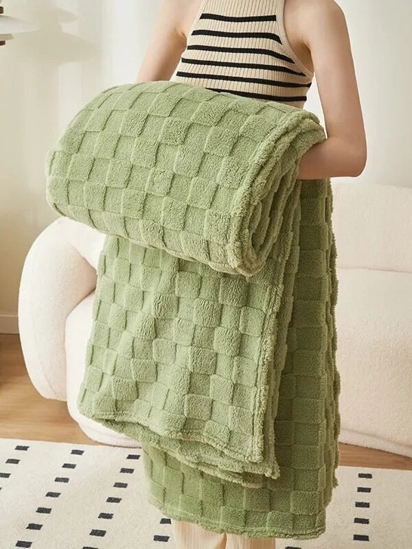 Plaid Pilou Pilou Vert A Carreaux