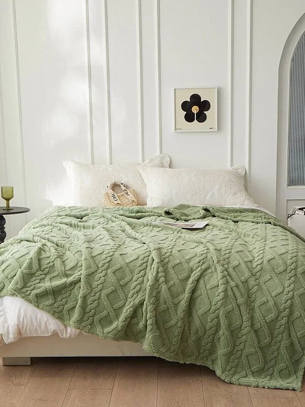 Plaid Pilou Pilou Vert Torsade