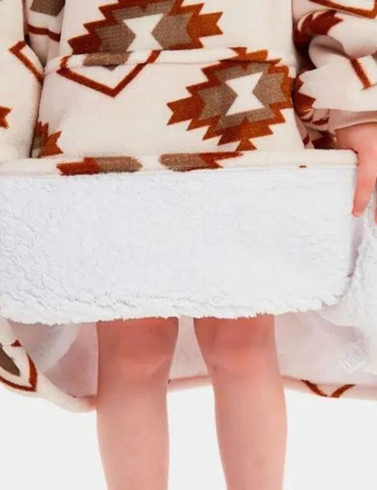 Pull Plaid Polaire Enfant The Kloody Geometriques Longueur 109cm 31581595533379
