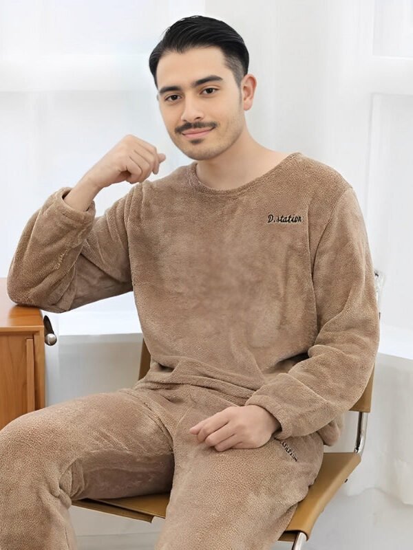 Pyjama Polaire Marron Pour Homme