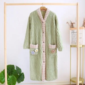 Robe De Chambre Boutonnee Femme Pilou Pilou