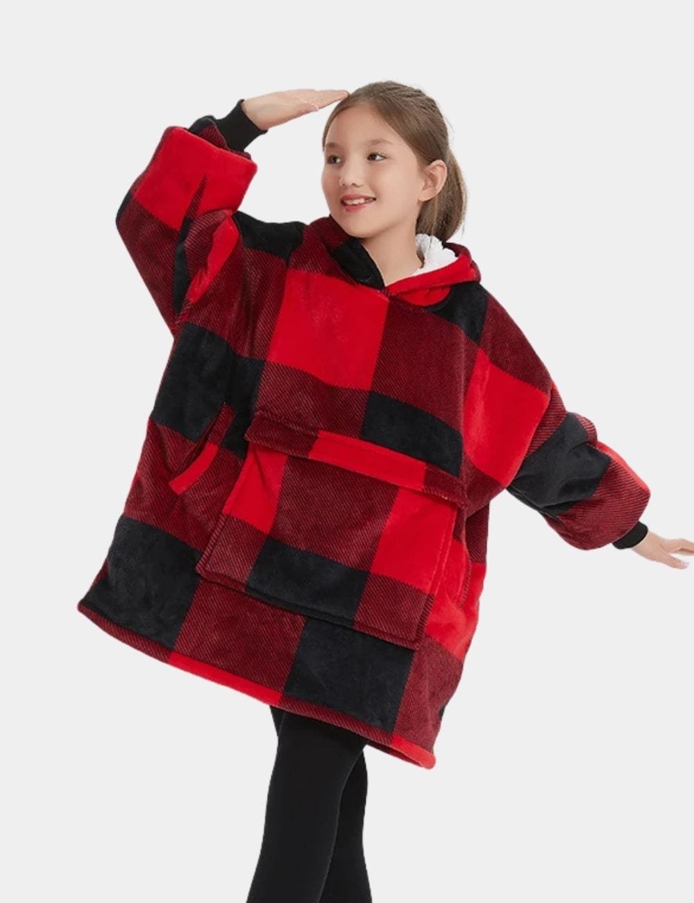 Sweat Plaid A Capuche Enfant The Kloody Carreaux Longueur 109cm 31581594091587
